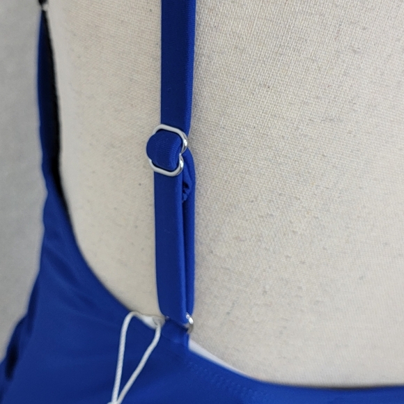 Cupshe Blue Ruching V-Neckline One Piece Swimsuit Sz L NEW - Picture 10 of 16